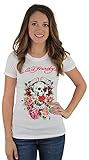 Ed Hardy Love Dies Hard Womens Skull Rose Tattoo White Size S
