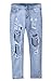 Fboards Womens Ladies Stretch Faded Ripped Slim Fit Skinny Denim Jeans (Small, c-Blue)
