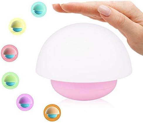 Bobonida USB Powered Kids Night Lights 3 AAA Battery Operated Touch LED Mini Table Lamps for Bedrooms (Pink)