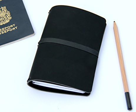 Passport Pocket Journal Travelers Notebook Cover. Modern Matte Black Cover.
