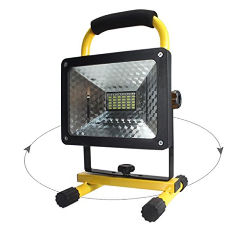 2400 lumens, 50 Watts, 36 LED. Heavy Duty LED Flood/Shop Light, Portable Rechargeable Cordless LED Work Light Flood Light, Durable Waterproof Emergency Light