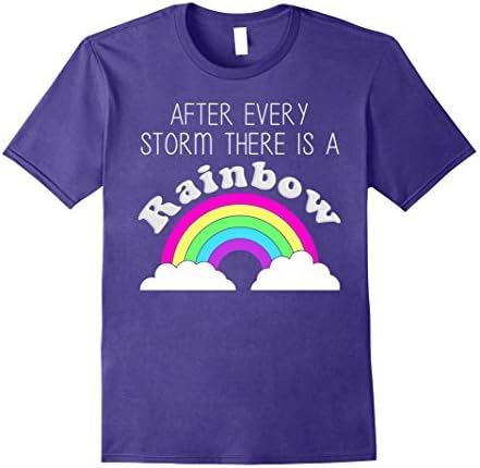 Mens Rainbow Baby After Every Storm There Is A Rainbow T-Shirt Large Purple