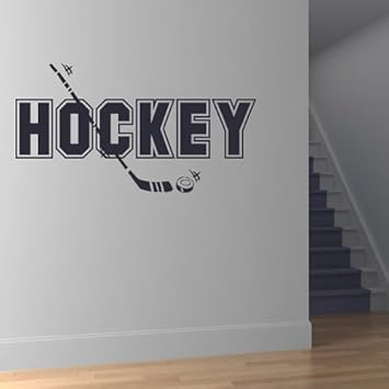 Azutura Hockey Text Wandtattoo Hockeyschlager Sport Wand Sticker