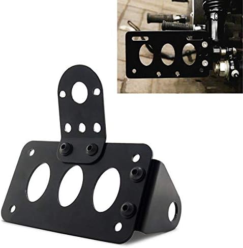 Mingting Motorcycle Side Mount License Plate Bracket 7"x 4" for Harley Davidson Bobber Chopper Touring (Black Bracket Only)