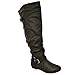 Twisted Women's Shelly Wide Calf Slouchy Over the Knee Faux Leather Fashion Boot