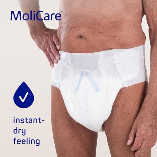 MoliCare Premium Elastic Adult Nappies – 10 Drops | High Absorbent Disposable Night-Time Diapers for Men & Women with Very Severe Incontinence | Size M | Pack of 14