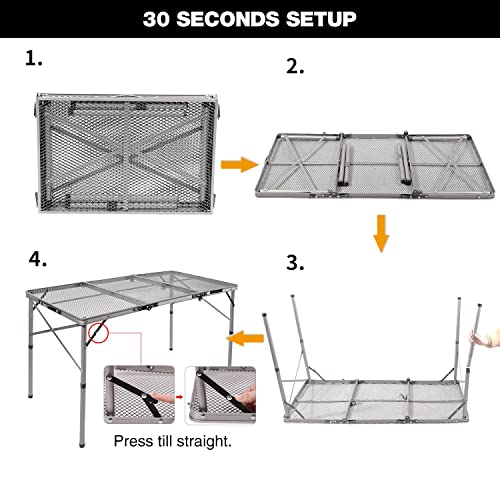 REDCAMP Folding Portable Grill Table for Outside, Lightweight Aluminum