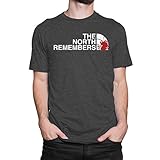 THE NORTH REMEMBERS Men’s PRINT HAUS T-shirt (LARGE, HEATHER CHARCOAL)