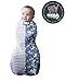 Woombie Grow with Me Baby Swaddle, Convertible Swaddle Fits Babies 0-9 Months, Expands to Wearable Blanket for Babies up to 18 Months, Doggies & Stripes