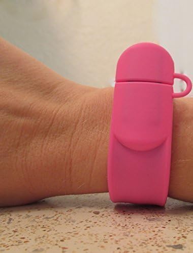 PINK Slap Bracelet USB, Flash Drive, Jump Drive, 4GB, 2.0 USB - Retro, Jewelry, Technology, Slap Band for Adults and Children, Back to School