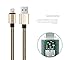 Lightning to USB Cable, 3Pack 3FT 6FT 10FT Nylon Braided iPhone Charging Cord iPad Charger for Apple iPhone SE/6/6S/Plus/5S/5/iPad Mini/Air/Pro/iPod, Compatible with iOS9 (Gold / Black)