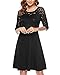 Women’s Vintage Floral Lace Cocktail Party Swing Dress with 3/4 Sleeves