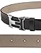 Men's Geniune Leather Belt Slide Metal Buckle Adjustable Waistband Black 105cm