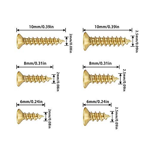 Gobesty Kleine Selbstschneidende Schrauben,1200 Stücke Edelstahl Blechschrauben M2 M2.5 6/8/10m Flachkopf… – Bild 3