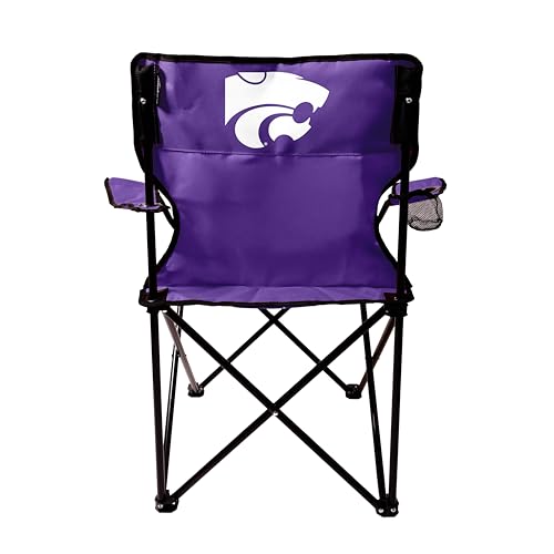Logo Brands NCAA Kansas State Wildcats Quad Chair, Unisex Adult Chair with One Cup Holder, Team Color, One Size