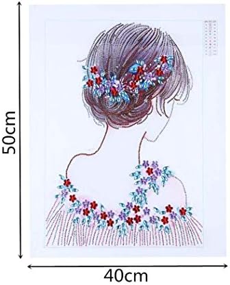 Askong 5D DIY Diamond Painting Kit Various shapes Round Drill Crystal Rhinestone Arts Craft Canvas Supply for Home Wall Decor Embroidery Cross Stitch Paintings (Girl,15.7*19.7 in)