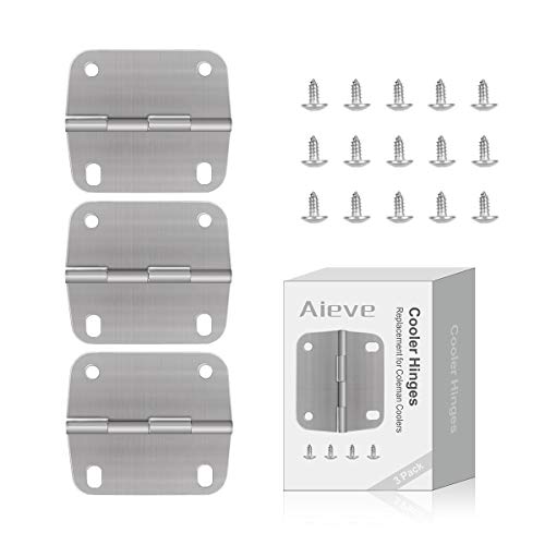 Cooler Hinges Replacement for Coleman Coolers,3 Pack Stainless Steel Cooler Replacement Hinges and Screws Set Replacement for Coleman Coolers Accessories