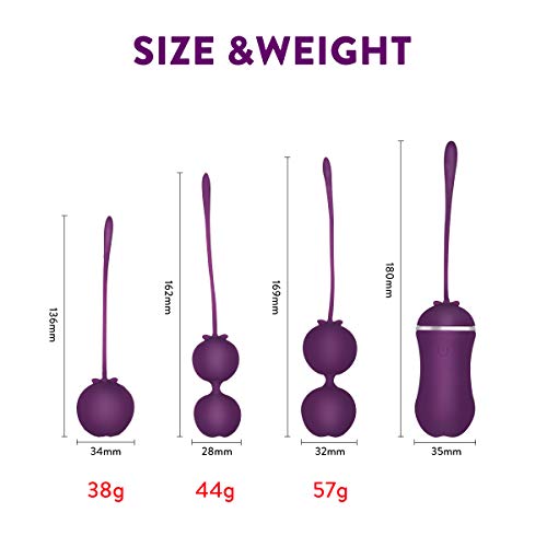 Boules de Geisha vibromasseur femmes contrôle de la vessie FOVEL 4 boules évolutives-10 Modes -Kegel Balls Médicale pour Exercices de Plancher Pelvien-oeuf vibrant sans fil