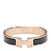 Z.RACLOE 12MM H Buckle Bangle Bracelets for Women Rosegold/Black