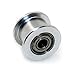 BIQU GT2 3mm Bore Aluminum Toothless Timing Belt Idler Pulley/Double Head for 3D Printer 6mm Width Timing Belt (Pack of 5pcs)