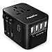 Maxcio International Universal Travel Power Adapter with 5.6A Smart Power 6 in 1 Worldwide Wall Charger European Travel Plug Adapter for USA EU UK AUS 150+ Countries Phone Laptop