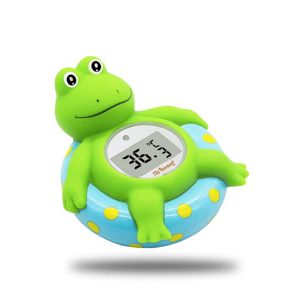 Doli Yearning Frog Baby Bath Thermometer, Toddlers Floating Bath Toy, Bathtub Thermometer, at Fahrenheit and Celsius degree - Blue