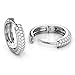 925 Sterling Silver Pave Set CZ Cubic Zirconia Huggie Hoop Earrings