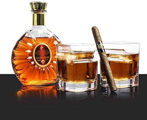 AMAZOM Zigarren-Whiskygläser Mit Zigarrenhalter-Set Mit 4 Kristall-Whiskygläsern, Premium-Rocks-Glas, Trinkglas Für Cocktails, Scotch – Bild 3