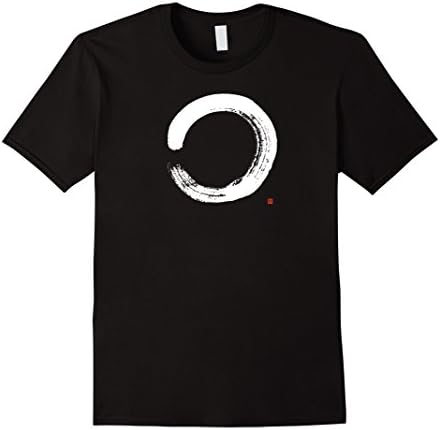 Mens Zen Enso T-shirt With Artistic Zen Circle Calligraphy 2XL Black