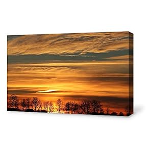Canvas Wall Art for Living Room,Bedroom Home Artwork Paintings Sailboat Under The Sunset Ready to Hang - 12x18 inches