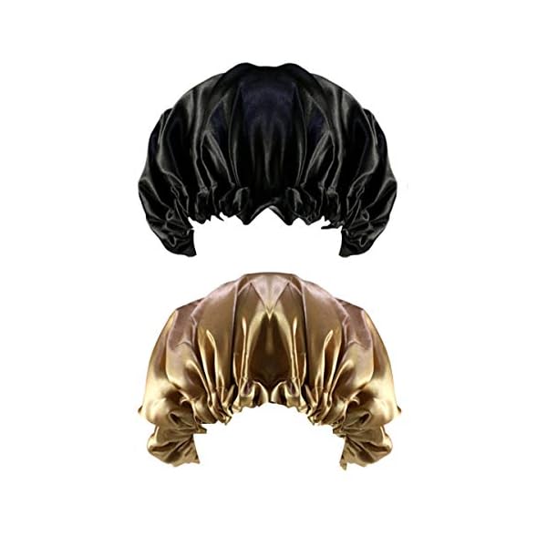Rexiaoo-Sleep-Caps-Satin-Night-Sleep-Cap-Adjustable-Soft-Sleeping-Head-Cover-Bonnet-Hair-Loss-Cap-Salon-Bonnet-for-Women-and-Girls-2-Pack Sleep Caps, Satin Night Sleep Cap Adjustable Soft Sleeping Head Cover Bonnet Hair Loss Cap Salon Bonnet for Women and…
