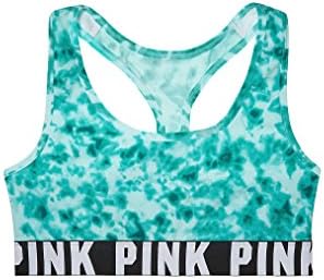 Victoria's Secret PINK Logo Racerback Bra Medium Teal Tie Dye