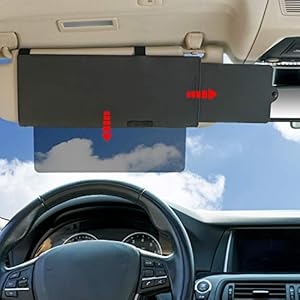 TFY Car Visor Sunshade Extender Car Visor Extender Sunshade with one See Through Piece Downward