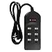 Uninex PS11FS Flat Plug 6-Outlet 750 Joules Surge Protector with Sliding Safety Covers, 14/3 AWG, EMI RFI Noise Filtering, UL Listed, 4-Foot