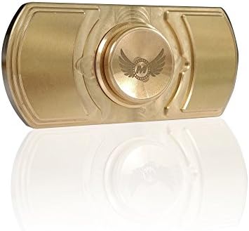 Momenturn Metal Fidget Hand Spinner Prime – Gold Bar | Premium Heavy Brass | Smooth CNC Machined Finish, No Rough Edges | Durable 2 Arms Bar EDC Pocket Toy | Ceramic Hybrid R606 Bearing