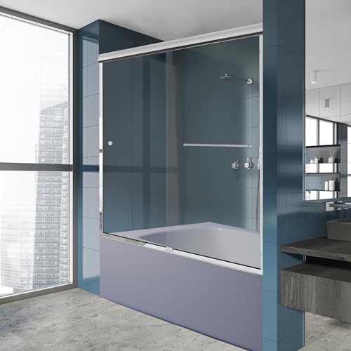 Bypass Sliding Tub Shower Door Sorrento Economy Series Adjustable 56"-60" Width…