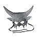 Silver Painted Plastic Metallic Horned Demon Goat Man Half Face Mask Adult Devil Masquerade Costume