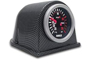 MASO 2″52mm Universal Turbo Boost Pressure Pointer Gauge Meter Smoked Dials 30PSI POB LED Kits Car Instrument UK