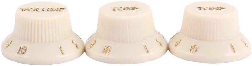 Alnicov Guitar Control Knobs 1 Volumn 2 Tone Fits Metric Pots Knobs Compatible For Fdstrat Stratocaster Style Electric Guitar Parts. (Creamy Yellow) - Image 4