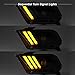 AKKON - For 2010-2014 Ford Mustang Tube LED Daytime Running Lamp Bar w/Sequential Turn Signals Projector Black Headlights Pair