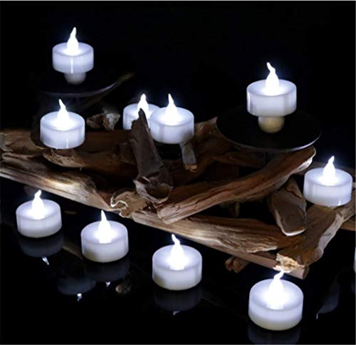 24 Pack Flameless LED Tea Lights Candles – Steady Cool White Tealight Candle – Long Lasting Battery Operated Fake Candles – Decoration for Wedding, Party, and Festival Celebration (Cool White) - Thumbnail 2