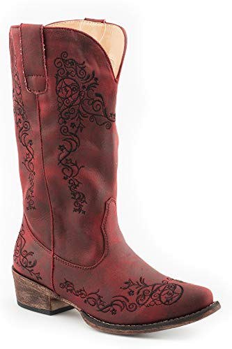 ROPER Womens Vintage Red Faux Leather Judith Cowboy Boots 10
