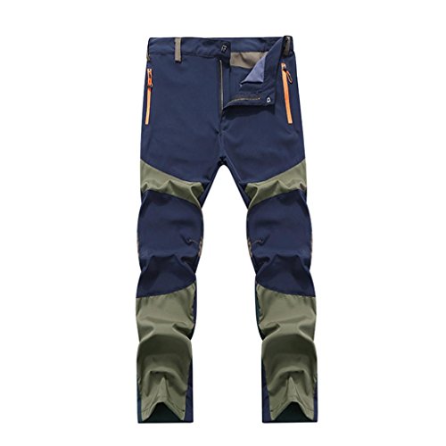 Sunfei Mens Waterproof Outdoor Hiking Climbing Warm Trousers Tactical Pants (Blue, L)