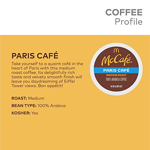 MCCAFE PARIS CAFÉ, SINGLE SERVE COFFEE KEURIG K-CUP PODS, MEDIUM ROAST COFFEE, 12 COUNT