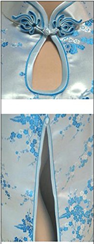 7Fairy Women's Light Blue Keyhole Long Chinese Party Dress Cheongsam - Image 3