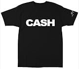 Zion Rootswear Men's Johnny Cash Block Front Print T-Shirt, Black, Large