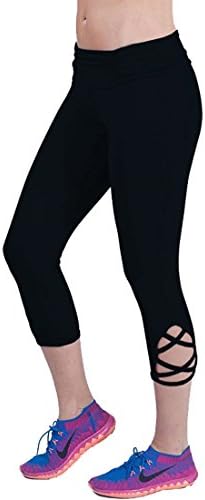 Women Active Sport Yoga Leggins Pants Black Size Medium