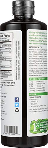 NUTIVA ORGANIC HEMP SEED OIL, 24 FZ