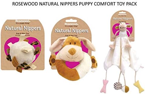 Rosewood 3 Pack Natural Nippers Plush Dog Puppy Comfort Toys Plush