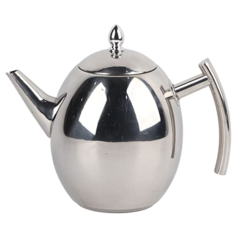 1.5L stainless steel teapot, teapot with sieve insert, double-walled teapot Dishwasher safe, handmade tea pot